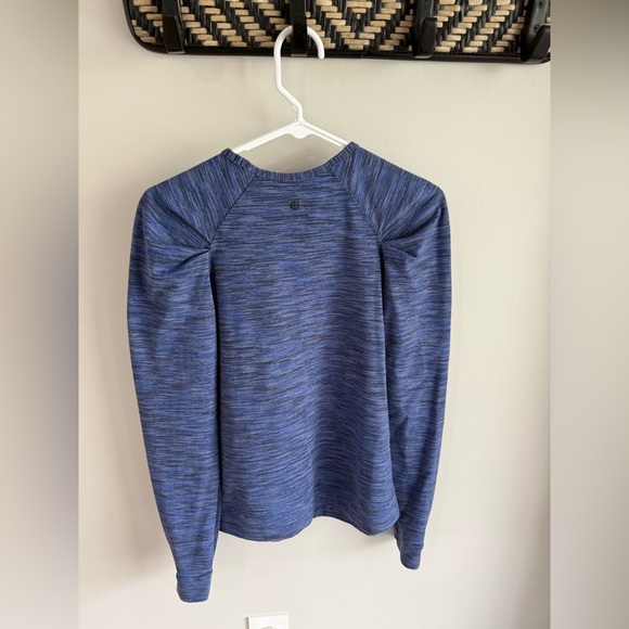 Lululemon Lab City Long Sleeve Puff Shoulder Pullover - Space Dye Blue - Small - Picture 10 of 14